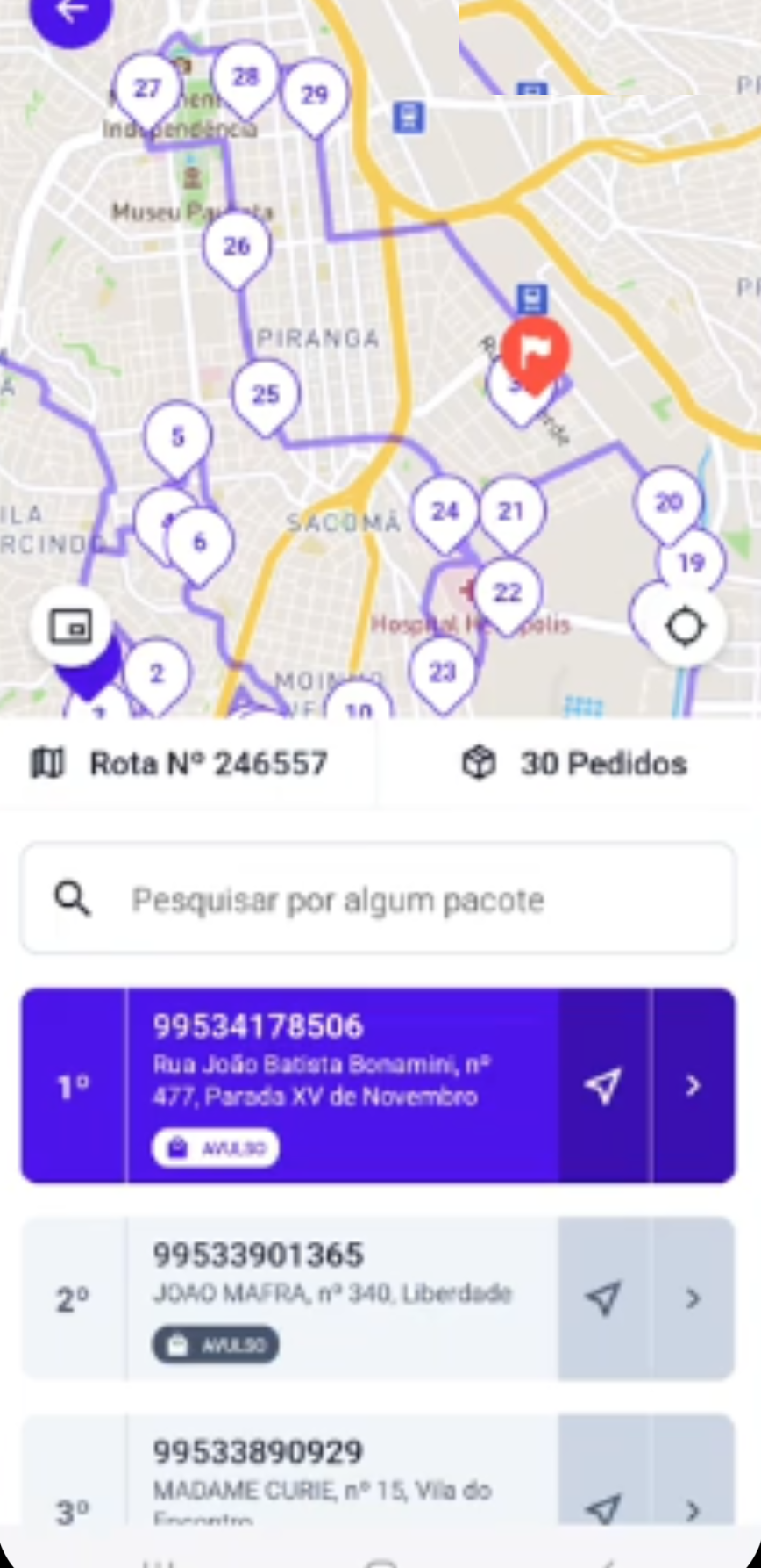 Rotas inteligentes no app do motorista